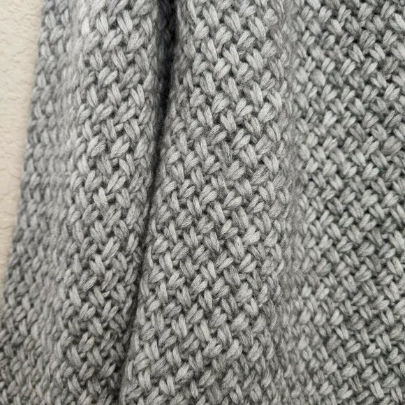 Theory Gray Slouchy V Neck Textured Sweater, Size S - Picture 12 of 12
